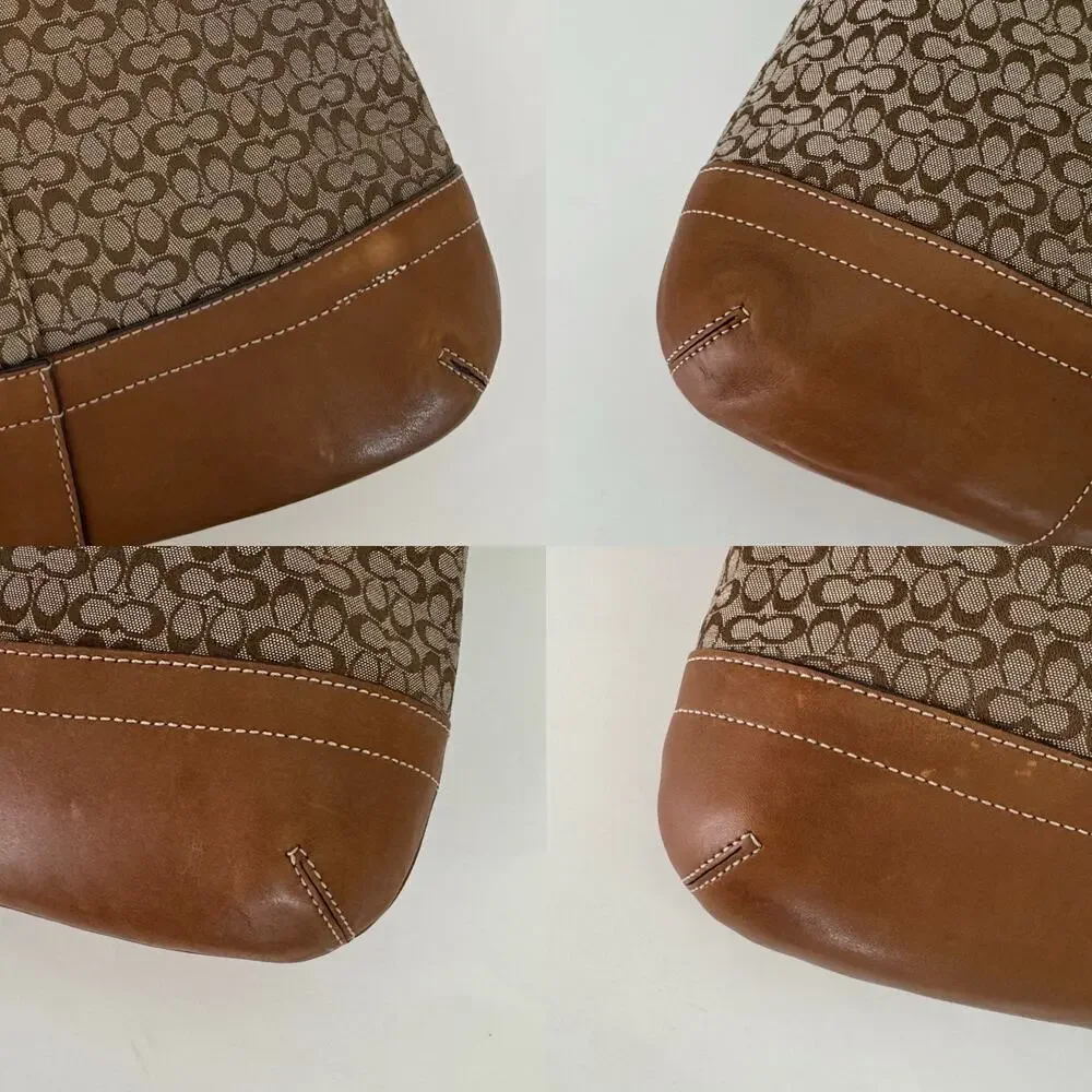 Coach Signature Canvas Crossbody Convertible Shoulder Bag Tan/Brown F10417
